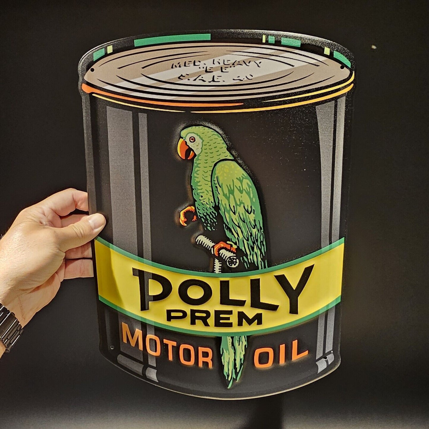 16"  Vintage Style Metal Polly Gas Car Sign