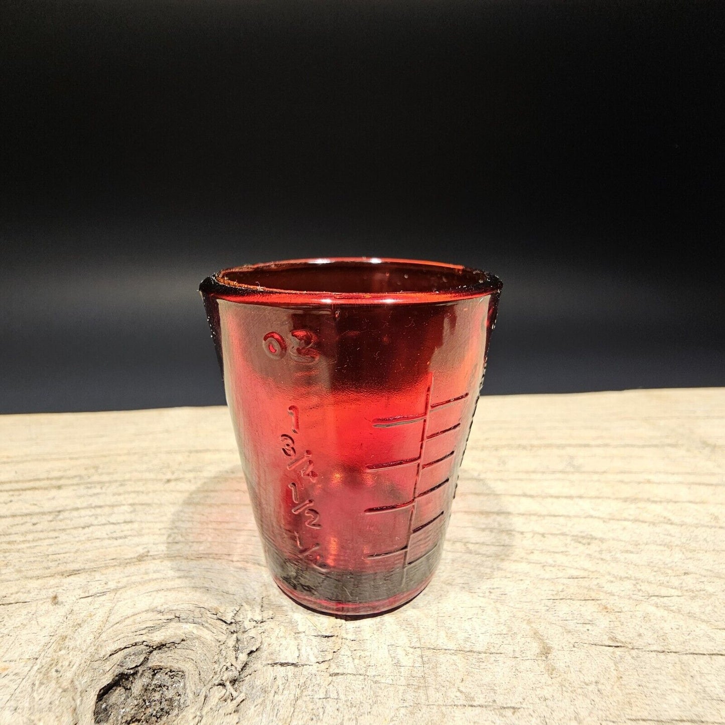 Antique Vintage Style Red Depression Glass 1oz Measuring Shot
