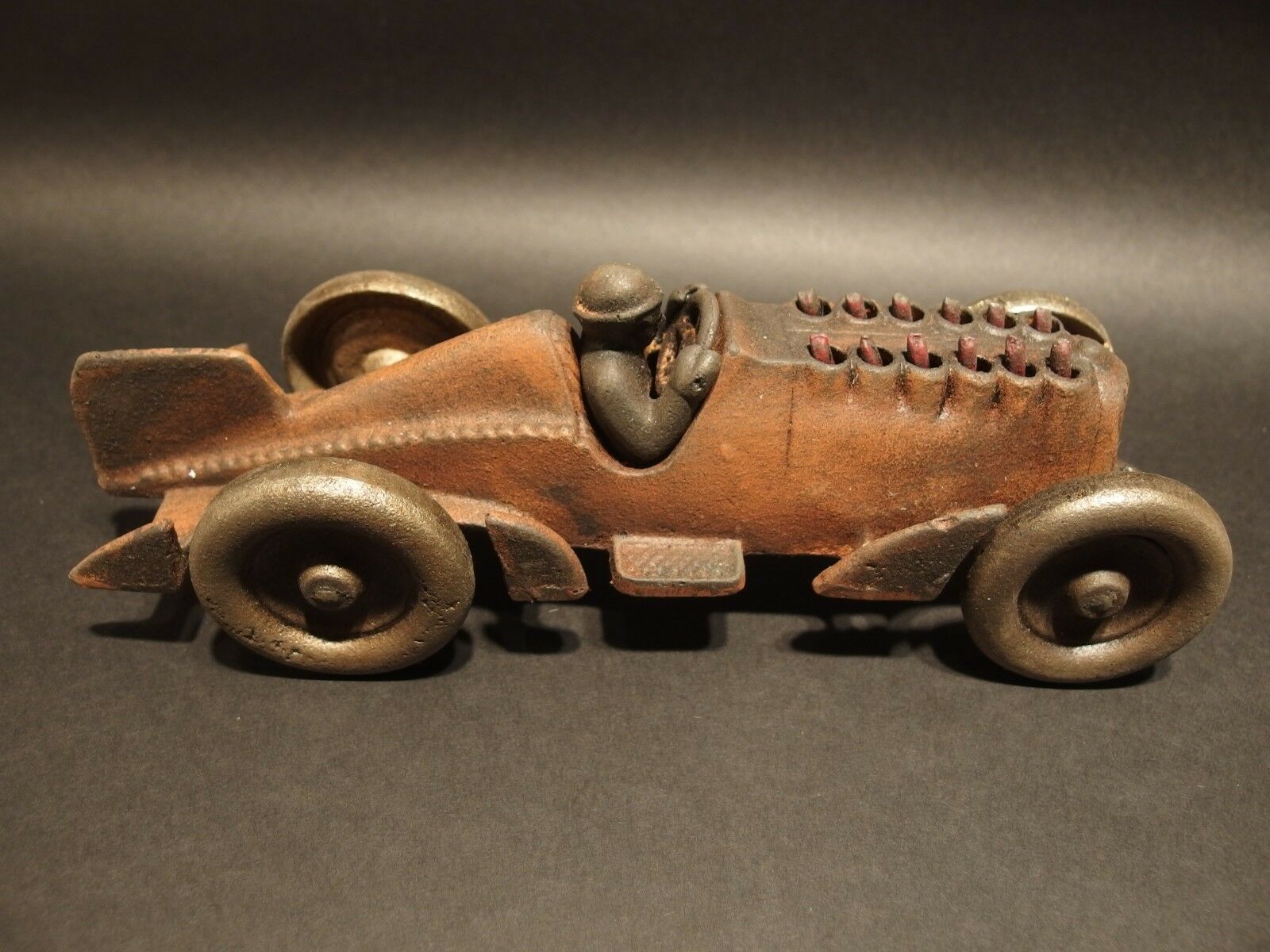 Antique metal toy race car on sale