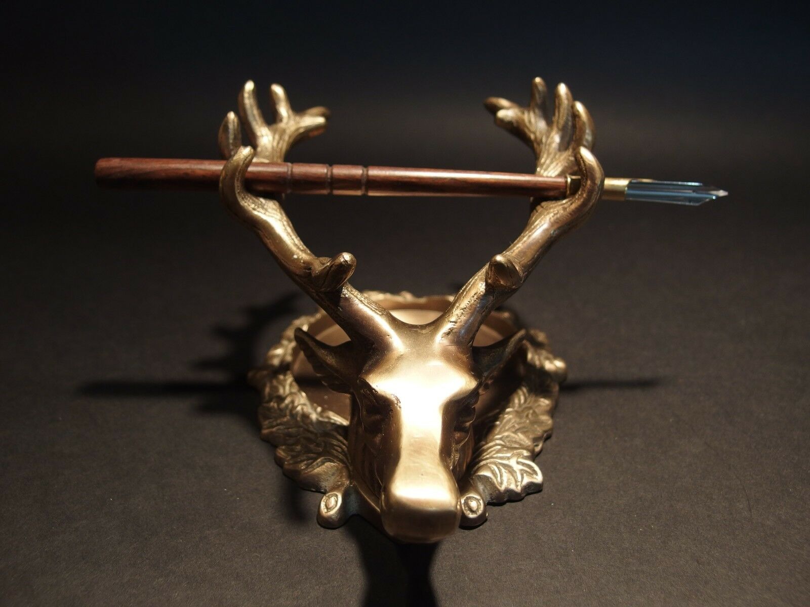 Antique Stag Deer Inkwell store - 1909 - Desk Accessory