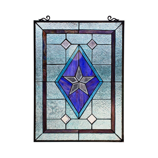 24.2" Clear Stained Glass Window Hanging Panel Suncatcher