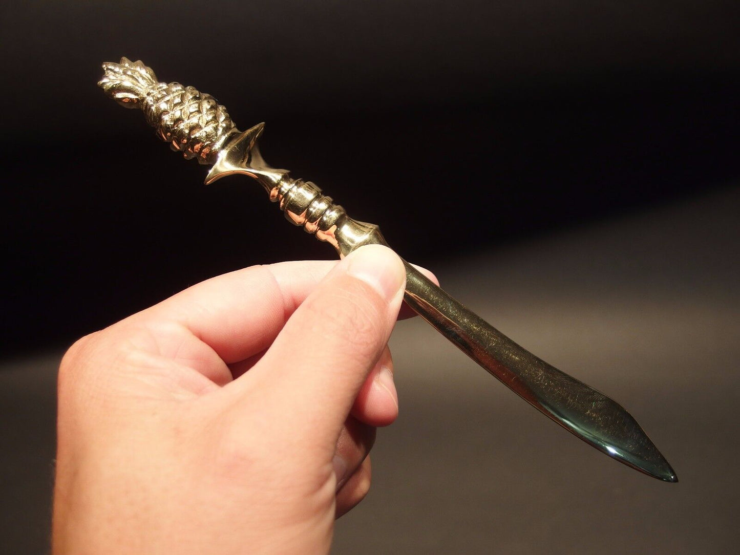 Vintage Antique Style Brass Pineapple letter Opener Desk Collectible