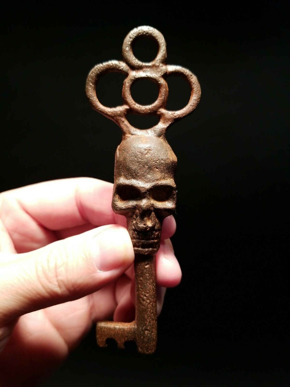 Antique Vintage Style Cast Iron Skull Skeleton Key - Early Home Decor