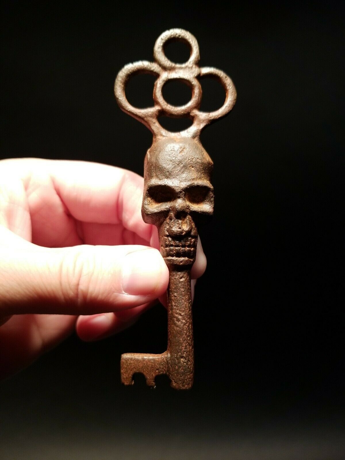 Antique Vintage Style Cast Iron Skull Skeleton Key - Early Home Decor